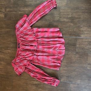 Off the shoulder plaid top